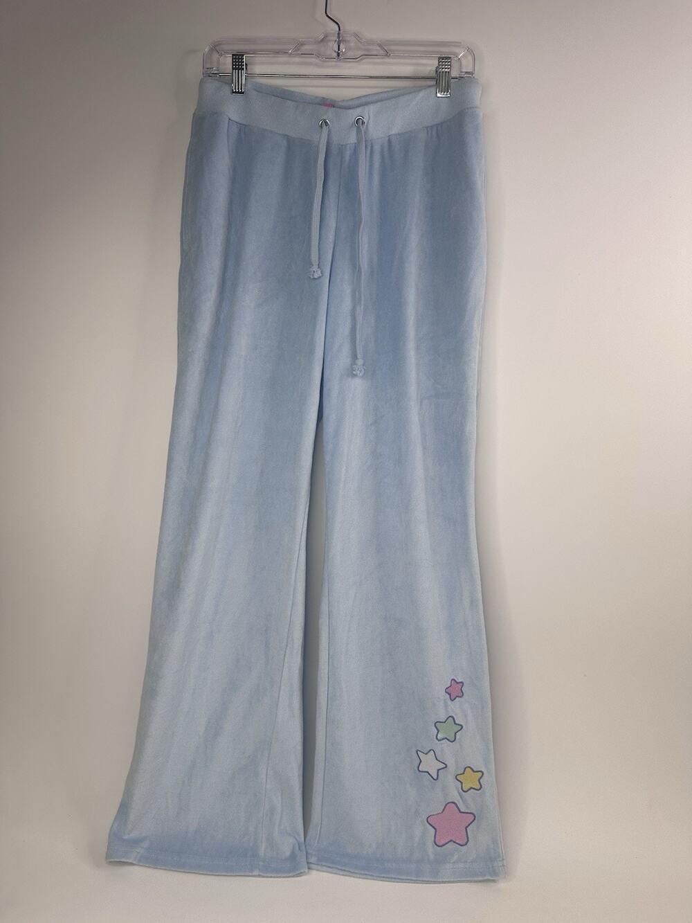Dolls Kill Sugar Thrillz Starlight Velour Track Pants Y2K Embroidered Stars L
